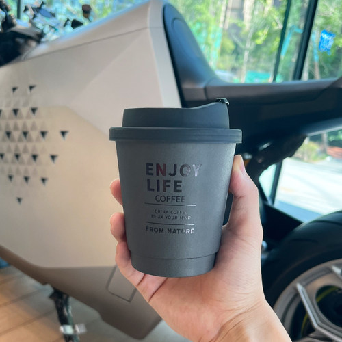 双层隔热8a烫黑公路咖啡杯一次性奶茶纸杯子带盖商用外带打包定制 - 图3