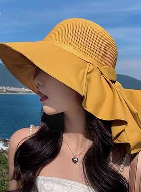环绕式可折叠空顶防晒帽女户外大