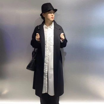 odbo double-sided woolen coat 2022 autumn and winter new style 100% sheep wool waisted women's long woolen coat