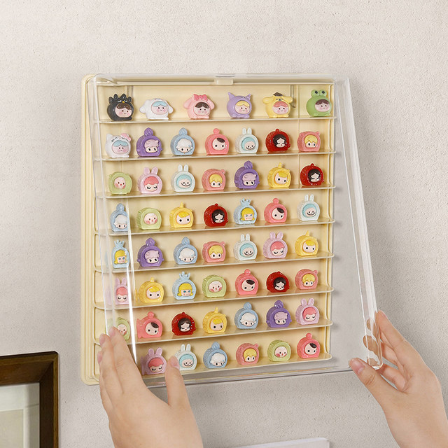 Wall-mounted blind box cute storage rack without nailing on the wall