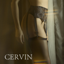 Suit spot CERVIN PJ Villandry fine lace collage silver thread 6 buttoned hosiery strap