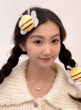 可爱卡通蜜蜂发夹女前额碎发刘海