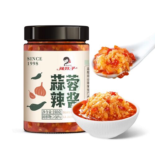 辣妹子蒜蓉辣椒酱家用拌面拌饭酱香辣蒜泥湖南剁椒酱生蚝烧烤调料 - 图0