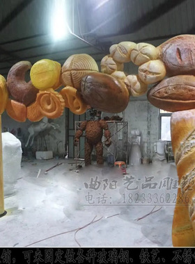 植物园迎宾门头雕塑动物园创意门头动作景区迎宾树脂门牌门头定做