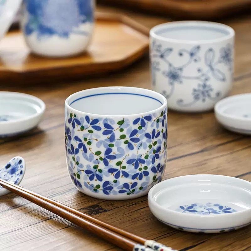 小蓝芽日本进口芽花日式餐具光峰碗碟套装家用陶瓷饭碗面碗汤碗,淘宝优惠券,粉丝福利购,淘宝优惠卷