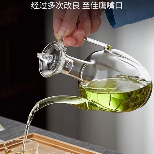 仿宋玻璃茶壶绿茶专用泡茶器耐高温水壶家用酒壶手执壶茶具 - 图3