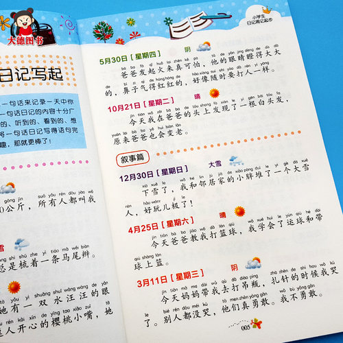 日记起步一二三年级入门同步教写作文书学写一句话一段话素材课外阅读书目小学生学写日记周记起步 - 图1