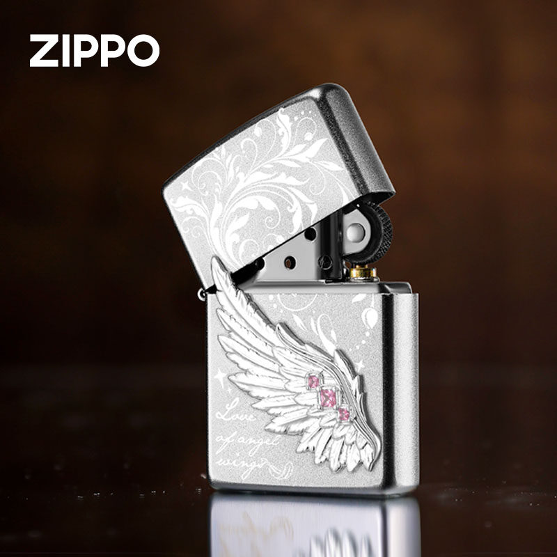 zippo打火机热恋之翼粉钻 缎纱防风煤油正品情人节春节礼物送男友,淘宝优惠券,粉丝福利购,淘宝优惠卷