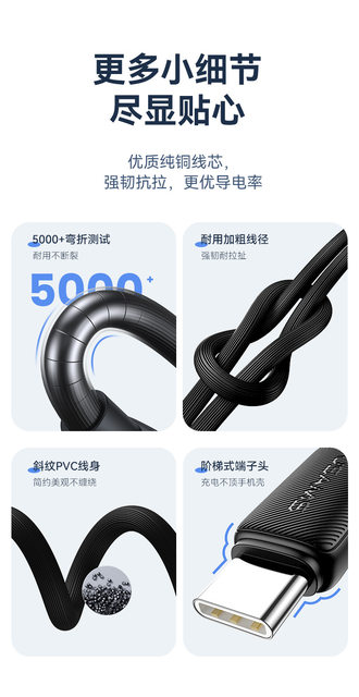 Double C fast charging cable C-L extended 3m for iPhone