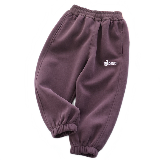 儿童秋款运动裤 男童女童收腿裤恐龙刺绣运动裤 休闲棉质长裤子