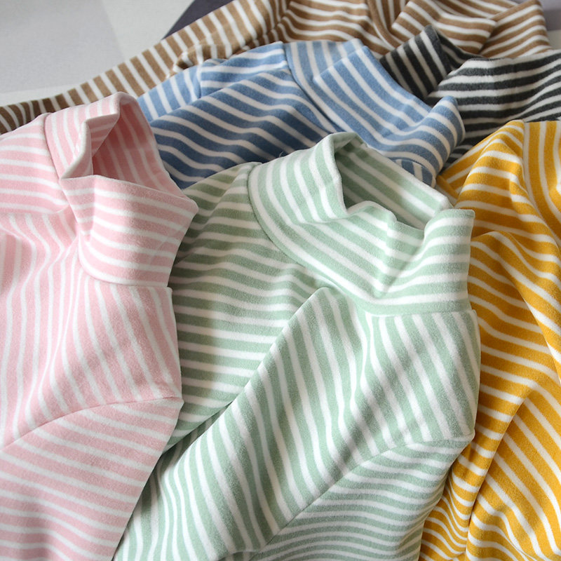 儿童加绒打底衫  男童女童半高领条纹上衣 秋冬长袖T恤保暖内衣,淘宝优惠券,粉丝福利购,淘宝优惠卷