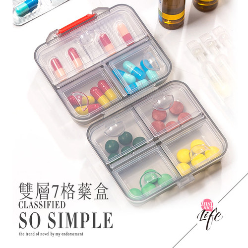 药盒便携分装随身携带药物片品收纳盒7天迷你小号小药盒子早中晚 - 图1