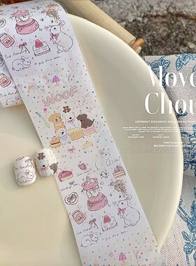 韩风ins手绘涂鸦风美甲转印纸拼布碎花春日艺术元素可爱实用插画