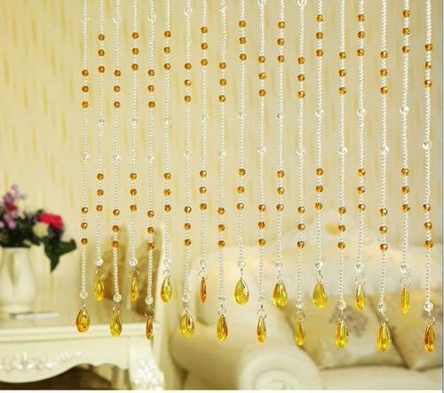 Янтарная штора, бусины ручной работы