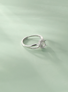 镀S925银原创设计万能女戒指空托