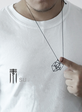 ins极简主义中性款搭配几何项链