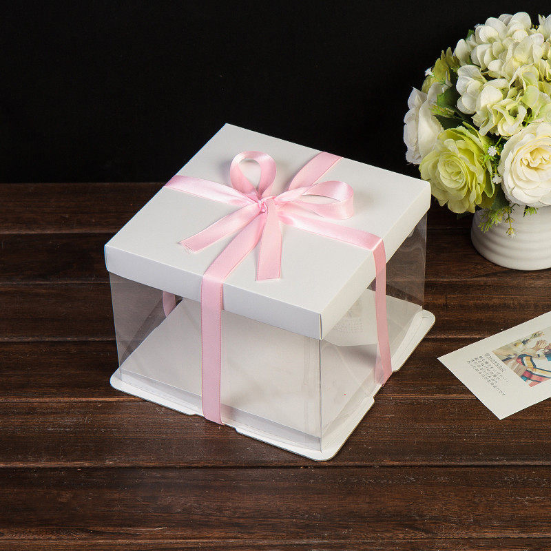 透明蛋糕盒4寸6寸8寸10寸12寸14寸16寸一层二层三层定制盒子logo - 图2