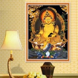 Бриллиантовая живопись гостиная Будда Статуя Тхангки Желтая Фортуна Алмаз Крест -поход