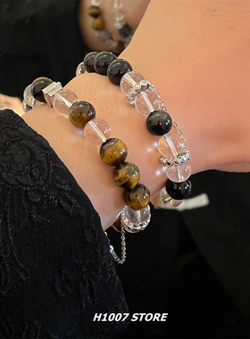 爆款~新中式招财顺遂水晶串珠手作男款手串女情侣手链古风手饰品