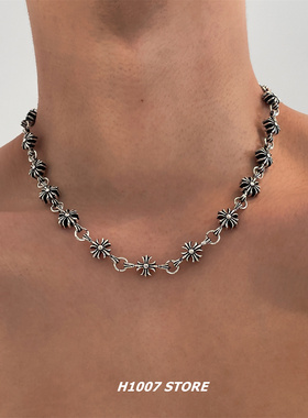 做旧款克十字花拼接男款项链女冷淡风手链嘻哈高级毛衣卫衣链新款