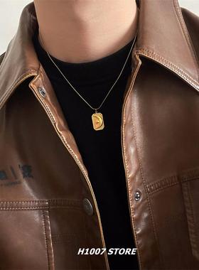 金色系列集合~复古做旧款男项链女小众高级锁骨链嘻哈冷淡风颈链