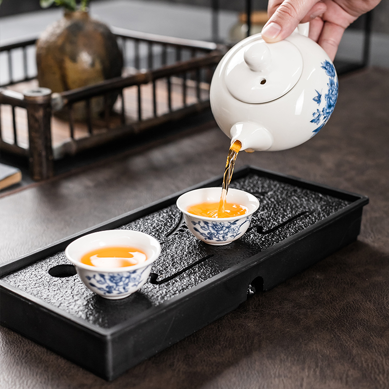 双人功夫茶具套装茶壶茶杯茶盘整套陶瓷茶具茶盘蓄水家用茶器泡茶 - 图0
