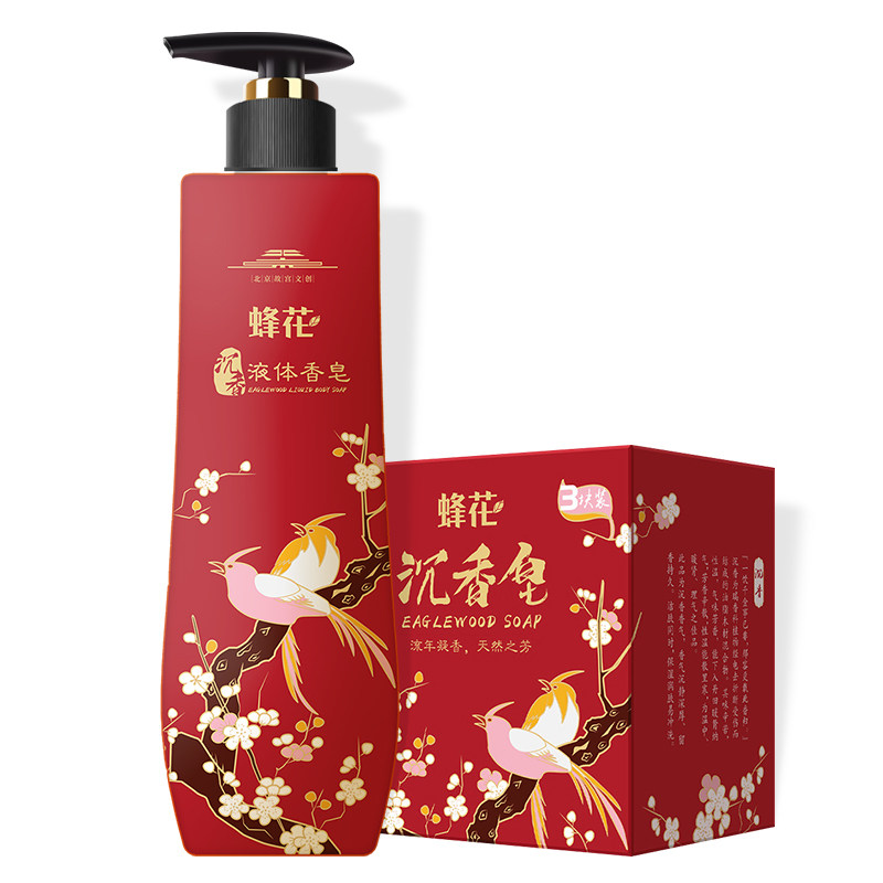 蜂花檀香皂105g3块液体香皂沐浴露 上海香皂香皂