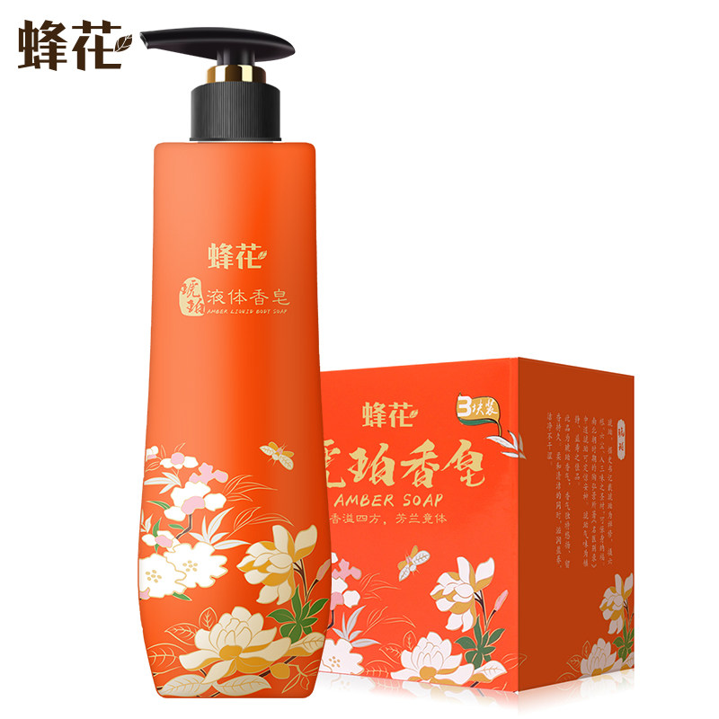 蜂花檀香皂105g3块液体香皂沐浴露 上海香皂香皂