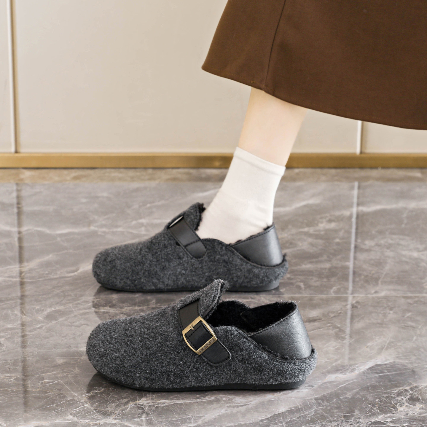 踩屎感孕妇鞋女冬季一脚蹬懒人加绒保暖宽松勃肯鞋轻便防滑二棉鞋,淘宝优惠券,粉丝福利购,淘宝优惠卷