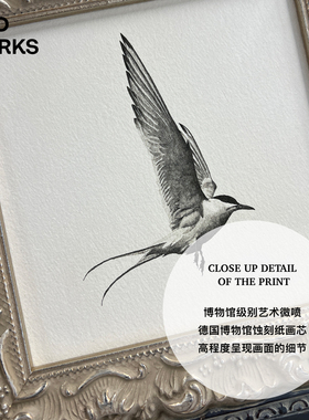 骏马展翅高飞素描餐厅装饰画小众