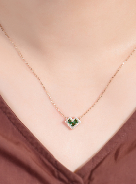 卓蝶珠宝祖母绿气质通勤形吊项链