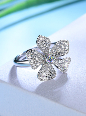 卓蝶珠宝纯银镀18k女唯美花朵