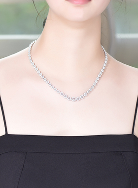 卓蝶切割豪华晚装重工女式长项链