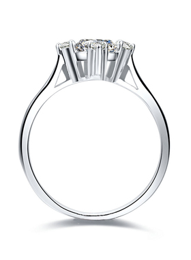 卓蝶正品莫桑石情侣对戒四爪钻戒