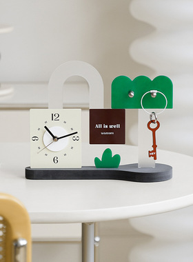入户玄关钥匙收纳摆件装饰时钟