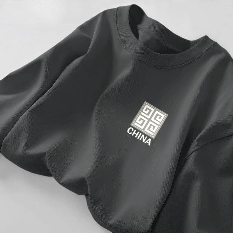 秋季男士新款长袖T恤中国风印花百搭打底衫潮流男装秋衣体恤特价