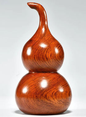 花梨木雕葫芦摆件实木雕刻福禄实心家居办公室装饰乔迁红木工艺品