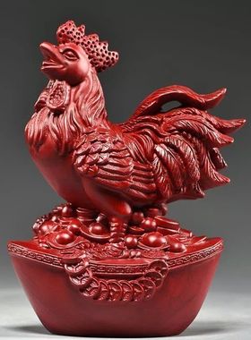 花梨木实木雕十二生肖摆件鸡摆件客厅家居招财新款12生肖摆件全套