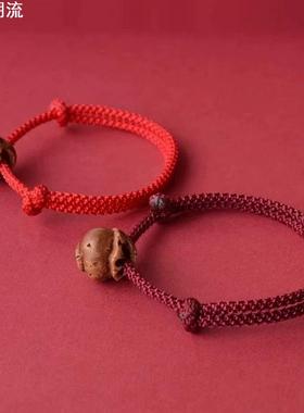 桃核红绳手链成人本命年