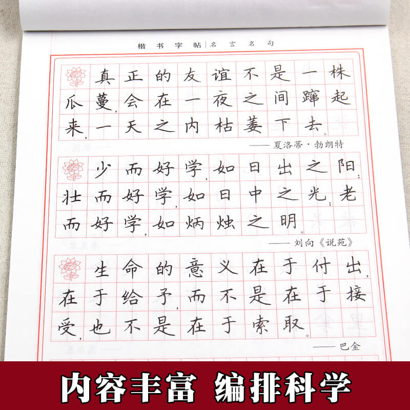 名言名句田英章楷书字帖学生实用字帖 同步临摹楷体硬笔书法字帖练习本练字小学生中学生楷体钢笔铅笔速成练字帖HC - 图1