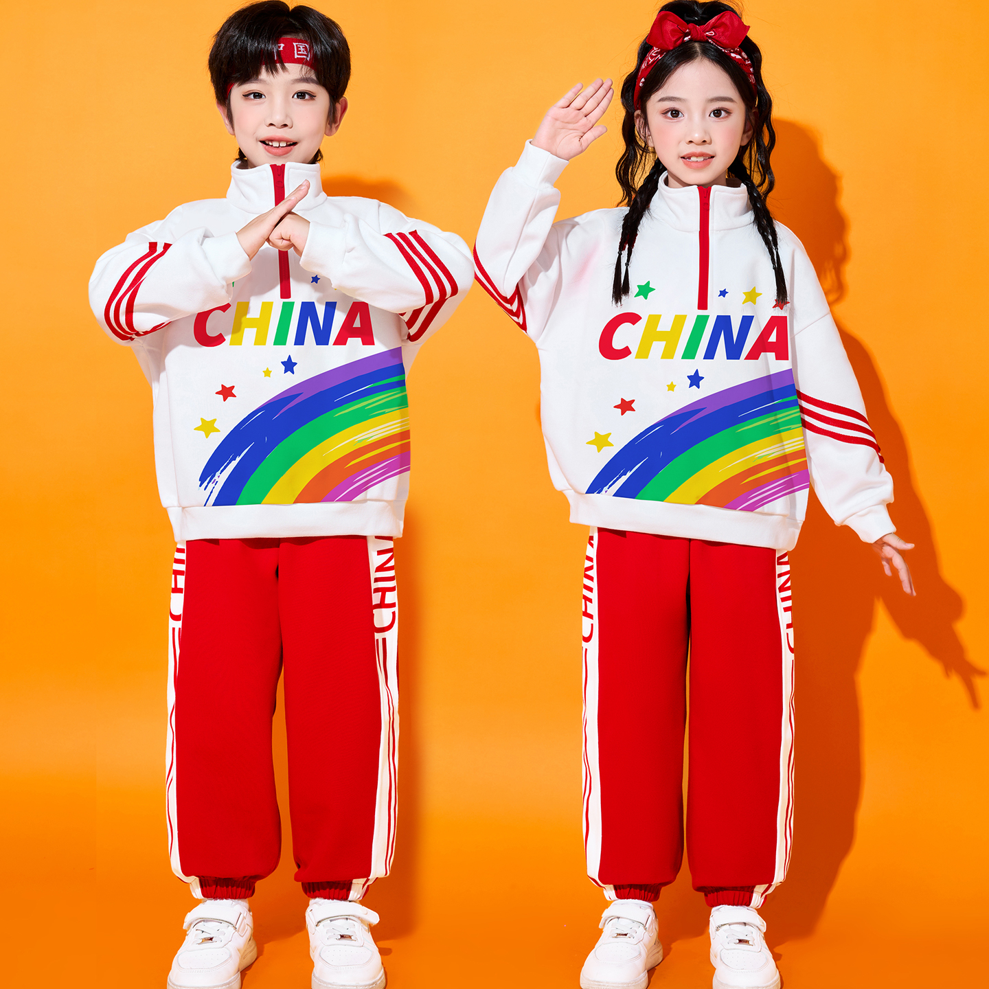 儿童演出服幼儿园舞蹈服元旦表演服小学生啦啦队运动会开幕式服装 - 图0