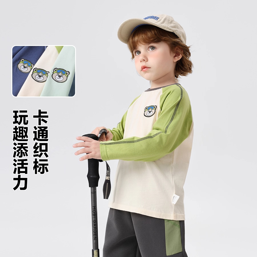 右欧男童纯棉长袖t恤秋装儿童衣服春秋新款宝宝打底衫印花上衣潮 - 图0