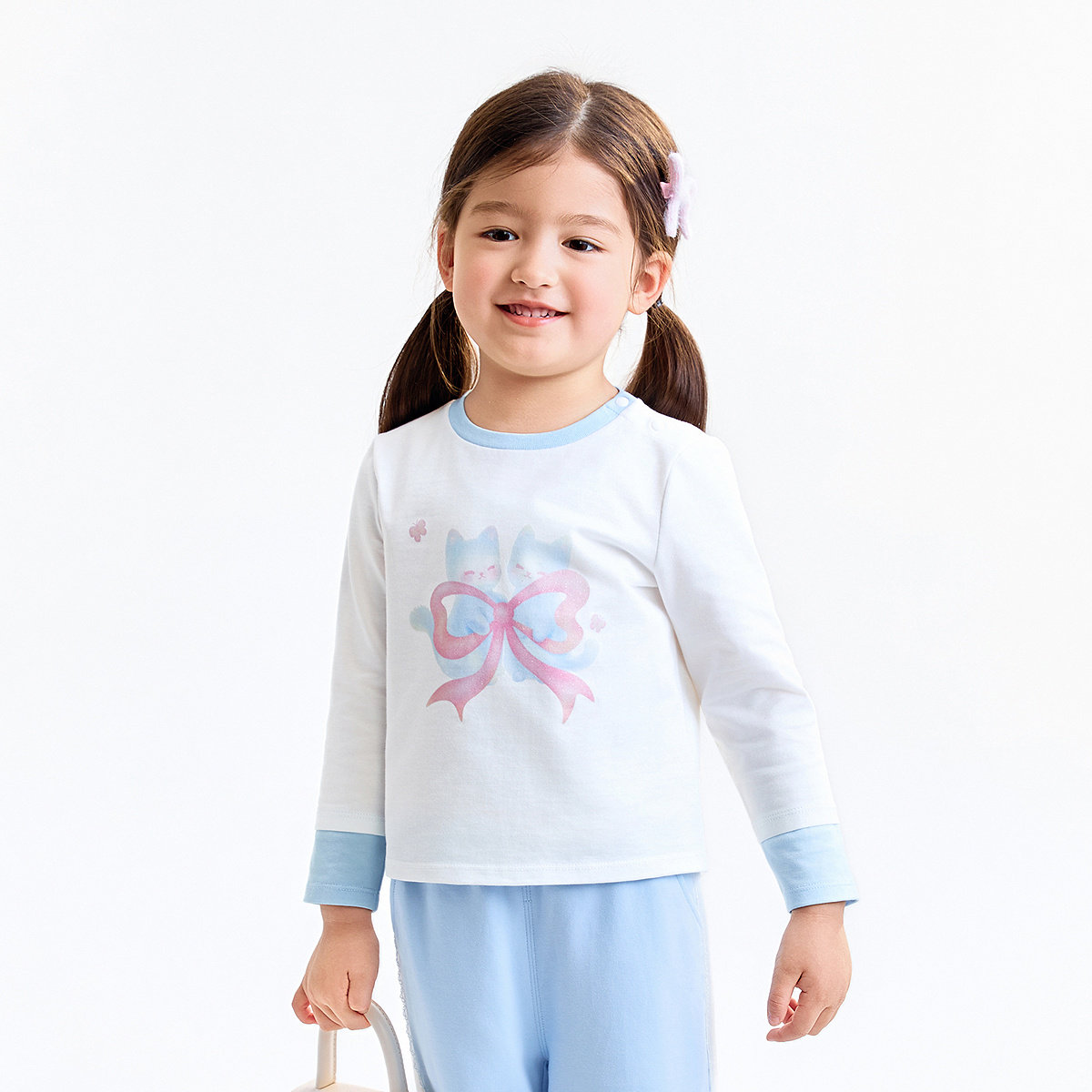 【商场同款】安奈儿童装女童圆领长袖T恤秋新款甜美XG531220,淘宝优惠券,粉丝福利购,淘宝优惠卷