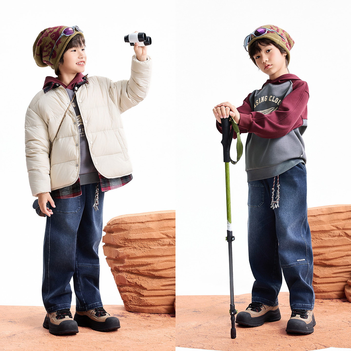 【商场同款】安奈儿童装男童牛仔长裤2025冬新款保暖弹力AB546043 - 图2