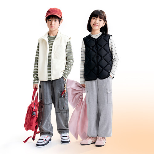 【中领条纹T】安奈儿童装男童女童长袖T恤2025秋新款弹力打底衫 - 图1