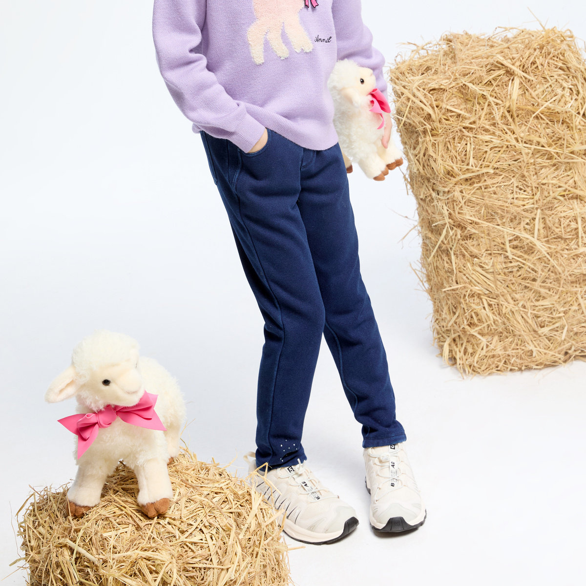 【商场同款】安奈儿童装女童针织牛仔裤冬加绒AG446814,淘宝优惠券,粉丝福利购,淘宝优惠卷