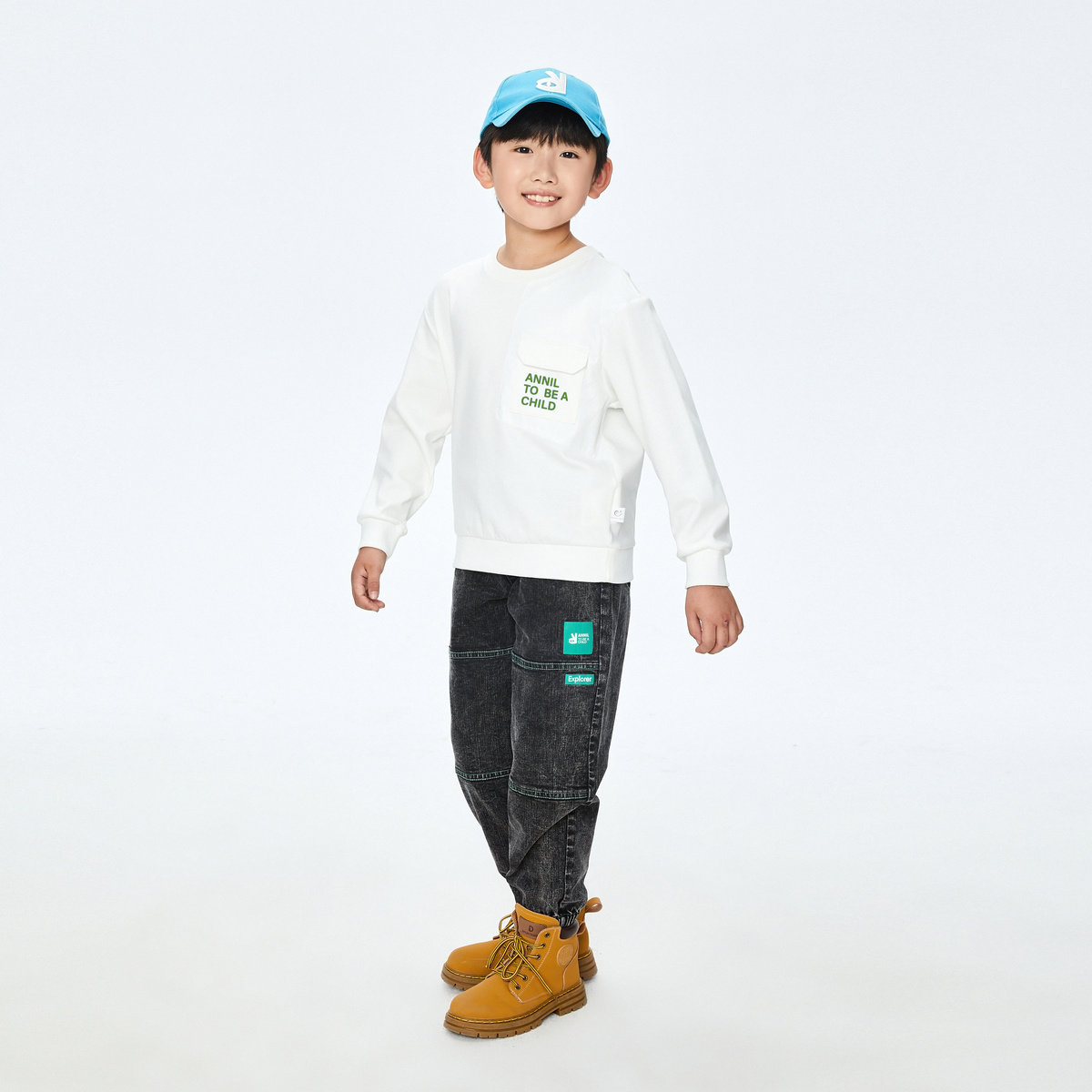 【商场同款】安奈儿童装男童牛仔单裤秋新款弹力束脚AB336574,淘宝优惠券,粉丝福利购,淘宝优惠卷