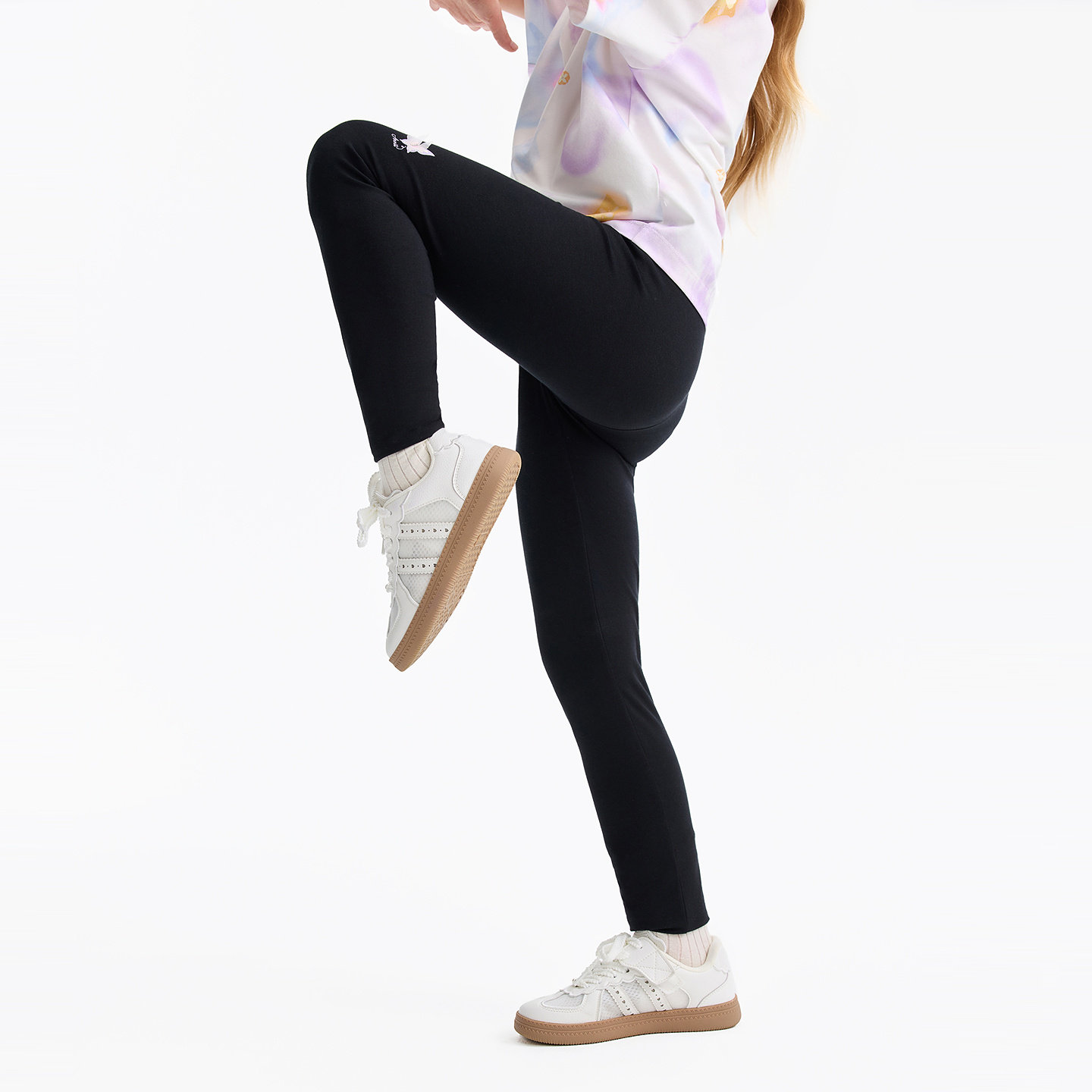 安奈儿童装女童打底裤2026春新款弹力修身裤子甜美黑色白色长裤,淘宝优惠券,粉丝福利购,淘宝优惠卷