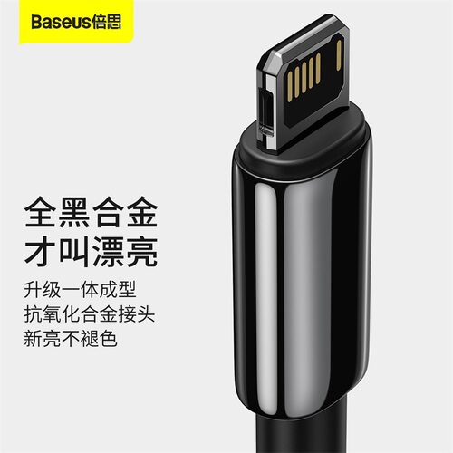 倍思USB钨金2.4A闪充适用iPhone7数据线TYPEC转苹果8手机iPad12平板通用PD20W快充电线X编制收纳加长2米原装M - 图0