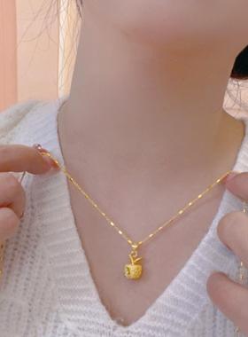 合金项链 气质时尚平安果项链精致轻奢百搭小众设计感项链精美